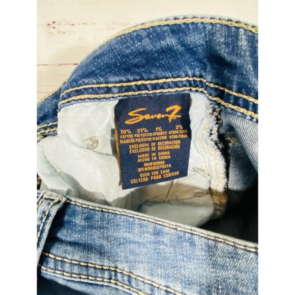 Seven7 Jean Shorts Womens Size 6 Denim Some Stretch 5.5” Inseam Embroidered - Picture 5 of 10